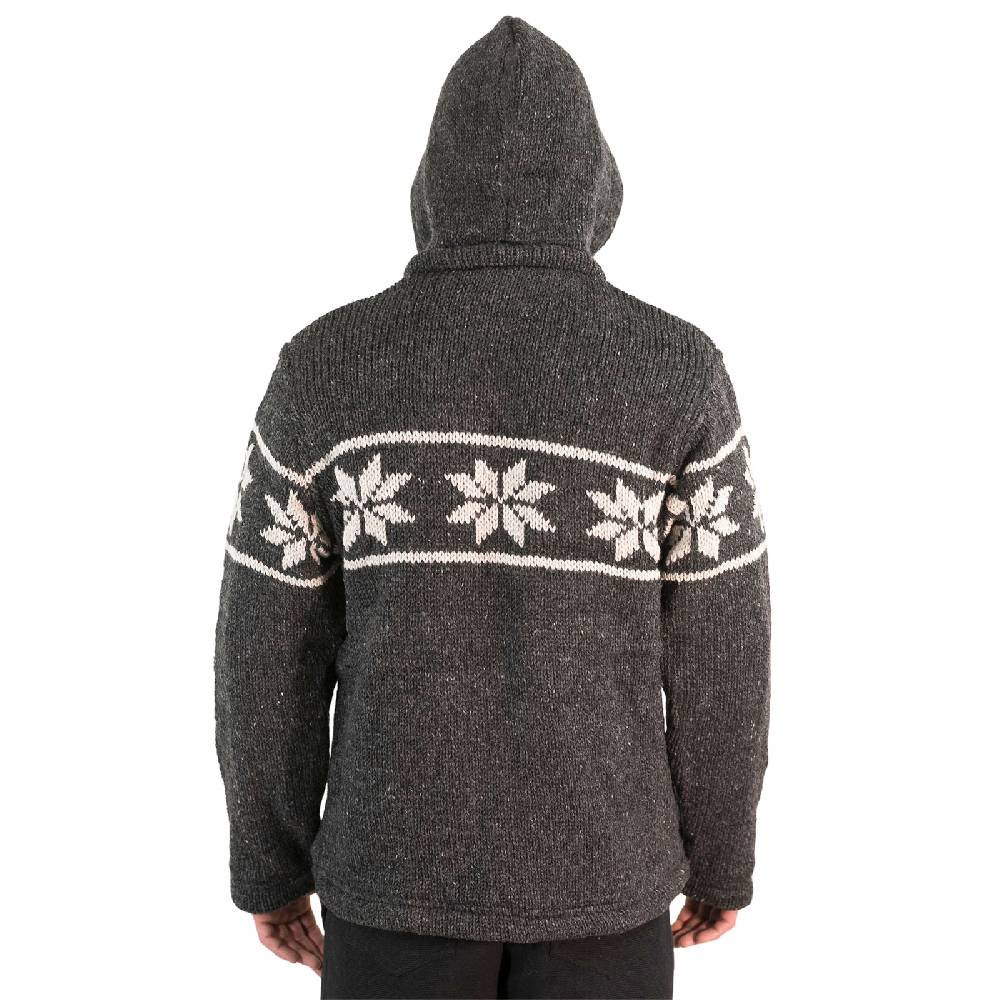 Kunst Und Magie Snowboard Strickjacke Nordisch Wolljacke mit Fleecefutter und abnehmbarer Kapuze 50% Rabatt für begrenzte Zeit