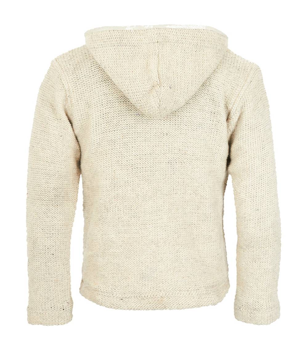Kunst Und Magie Nepal Strickjacke Pullover Wolle mit Fleecefutter und Kapuze Baja Hippie Rabatte dieses Monats
