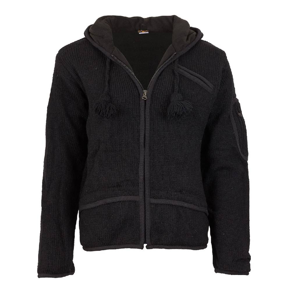 Kunst Und Magie Herren Strickjacke Wolljacke mit Fleecefutter und langer Zipfelkapuze 2025