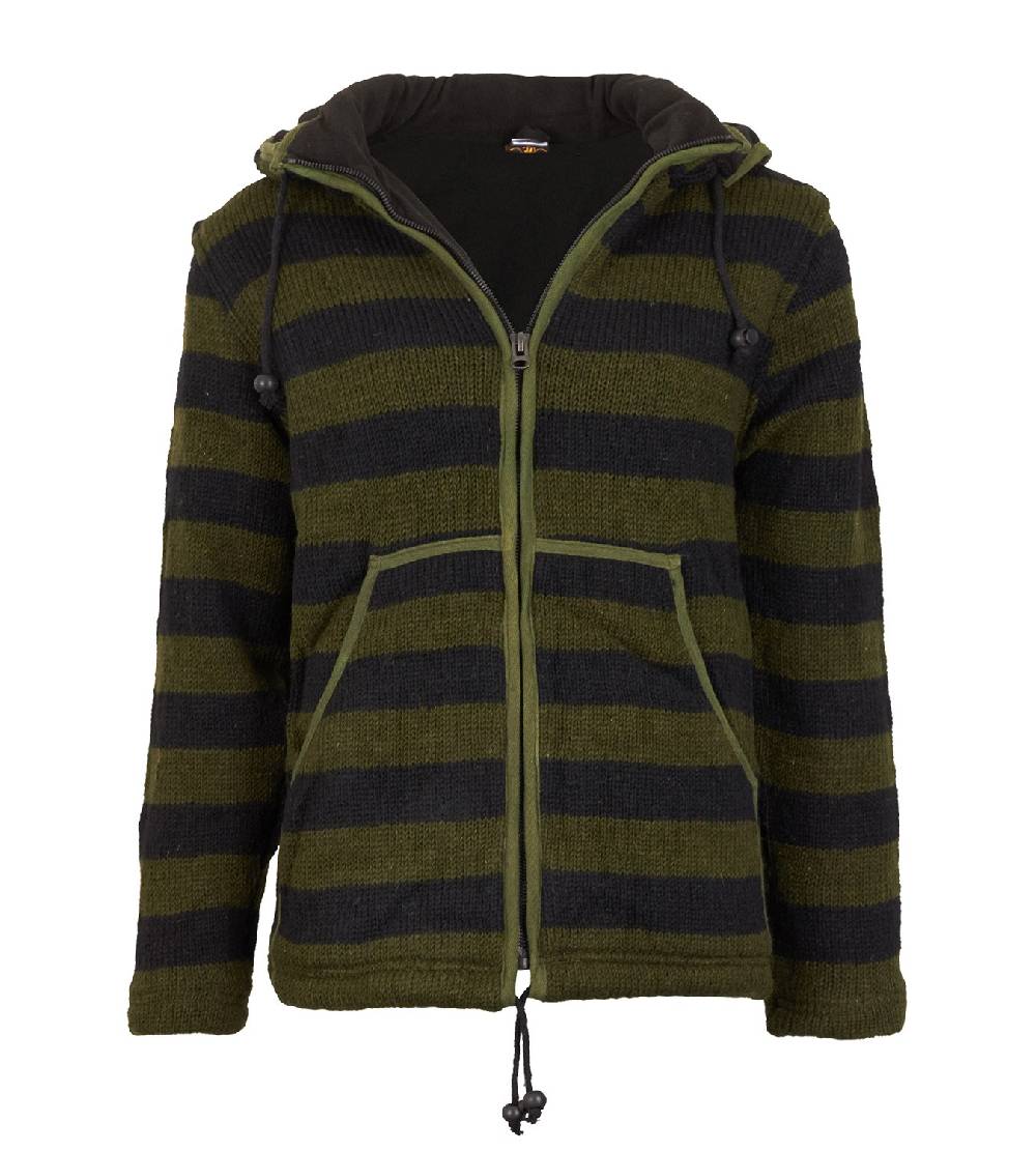 Kunst Und Magie Warme Strickjacke aus Wolle Jacke mit Fleecefutter und abnehmbarer Kapuze Online