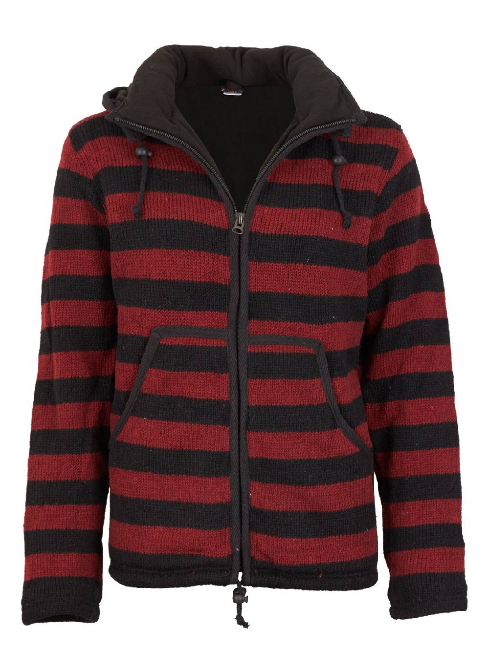 Kunst Und Magie Warme Strickjacke aus Wolle Jacke mit Fleecefutter und abnehmbarer Kapuze Online