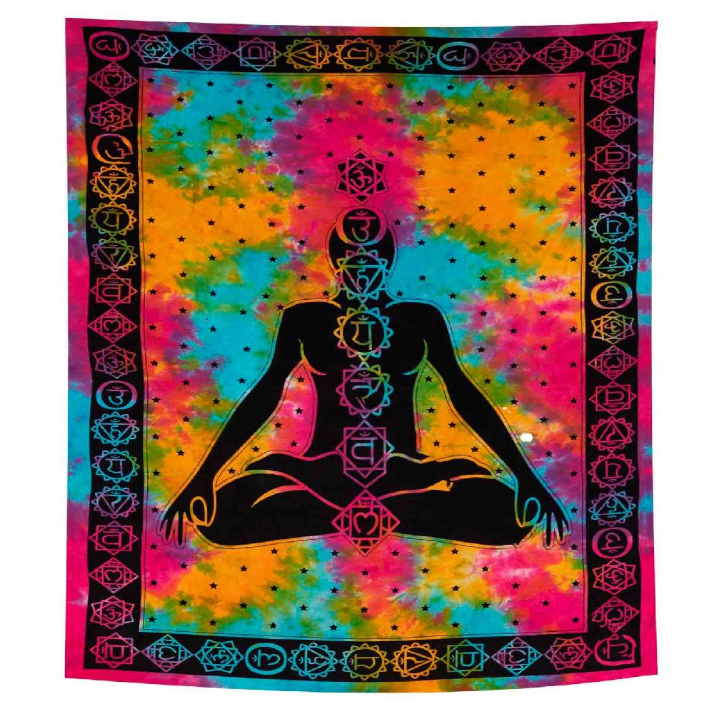 Kunst Und Magie Bunte Tagesdecke Wandbehang Bunt Deko Chakra Meditation ca.200x230cm Sonderangebot