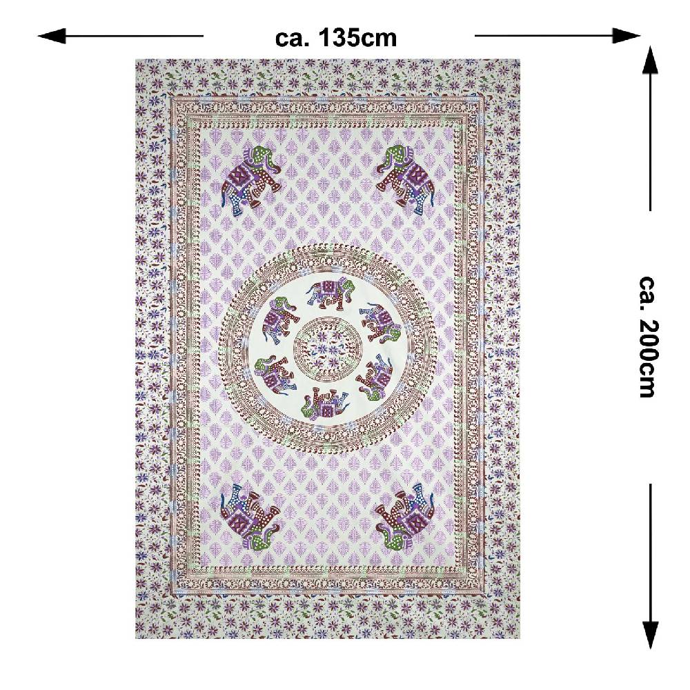 Kunst Und Magie Kunst und Magie Tagesdecke Wandbehang Deko Tuch Elefant Mandala ca 135 x 200cm Günstig kaufen