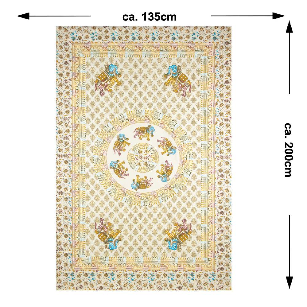 Kunst Und Magie Kunst und Magie Tagesdecke Wandbehang Deko Tuch Elefant Mandala ca 135 x 200cm Versandkostenfrei