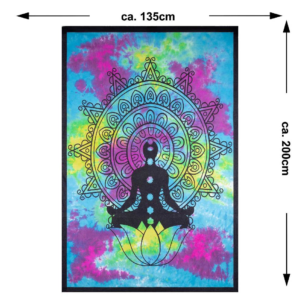 Kunst Und Magie Kunst und Magie Tagesdecke Wandbehang Bunt Deko Tuch Buddha Chackra Meditation ca.200x135cm Online Shopping