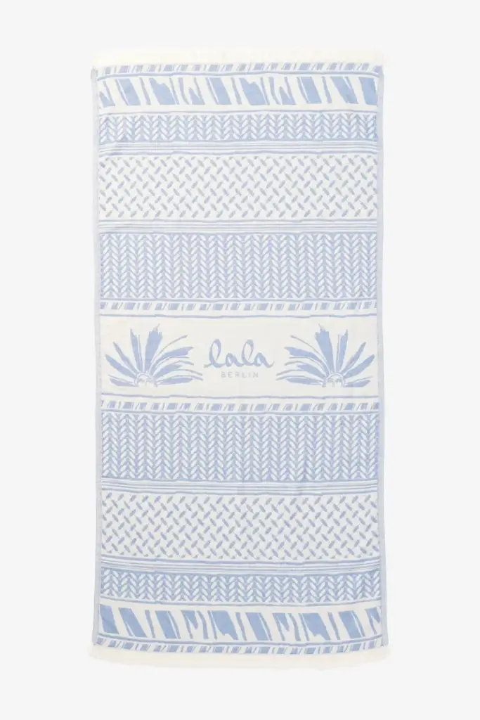 ﻿Lala Berlin Beach Blanket Aykahn cotton heritage stripe blue Super Sparpreis