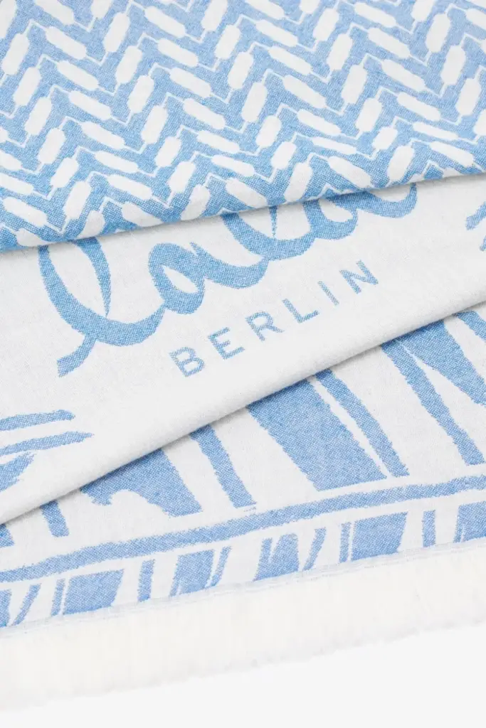 ﻿Lala Berlin Beach Blanket Aykahn cotton heritage stripe blue Super Sparpreis