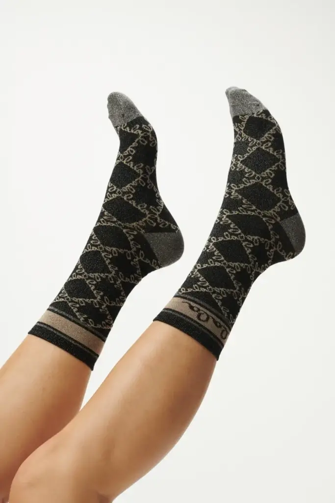 Lala Berlin Socks Aske viscose mix gold lalagram Kostenlose Rückgabe