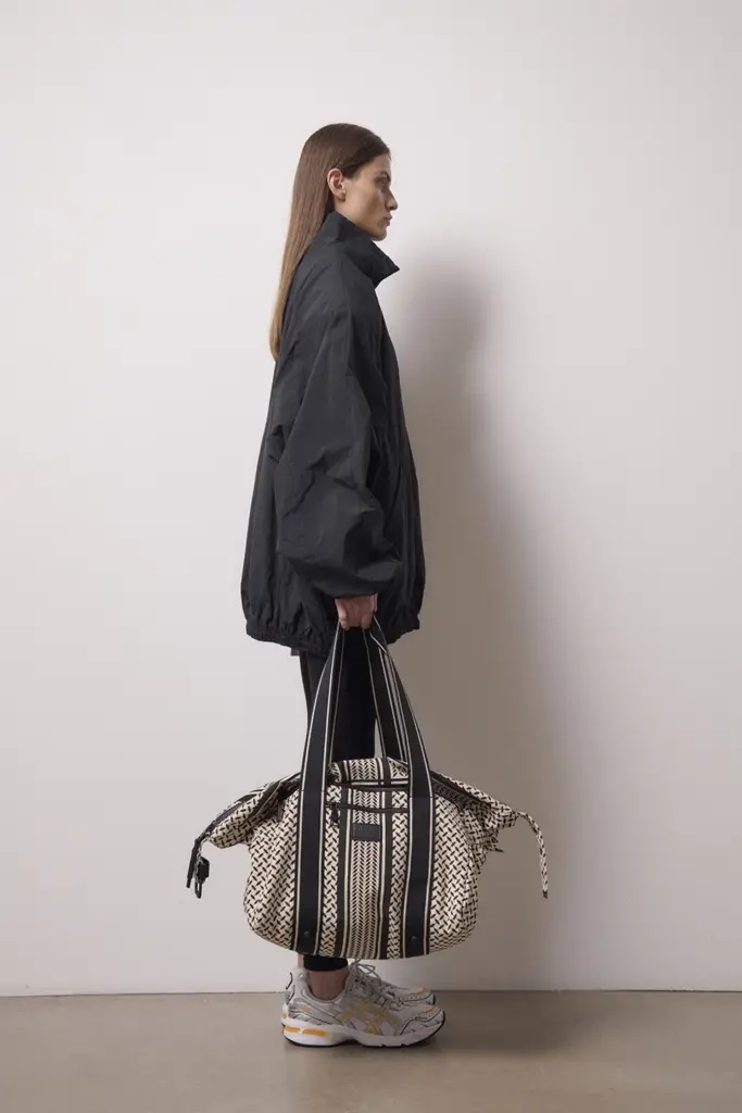 Lala Berlin Big Bag Muriel 2.0 canvas heritage stripe black Sonderangebot der Fabrik