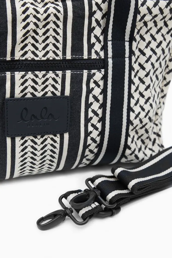 Lala Berlin Big Bag Muriel 2.0 canvas heritage stripe black Sonderangebot der Fabrik