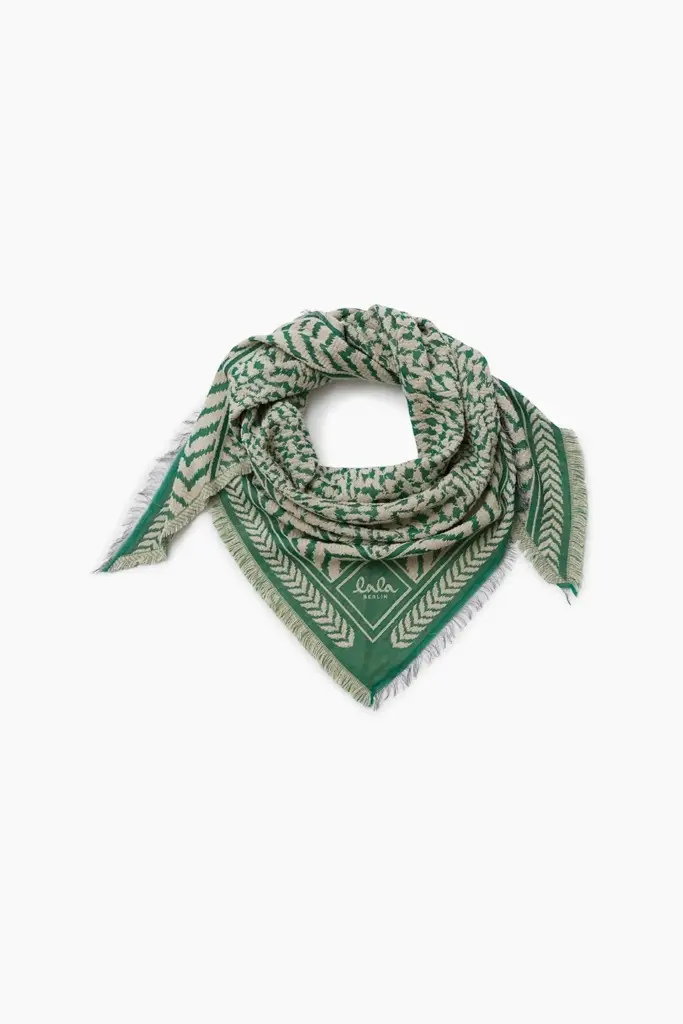 Lala Berlin Triangle Anmye wool mix green/sand Discount Store für neue Produkte
