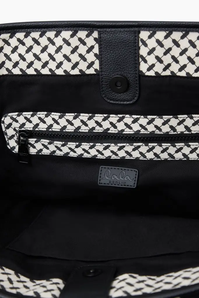 Lala Berlin East West Tote Merge canvas heritage stripe black 50% Rabatt mit kostenlosem Versand