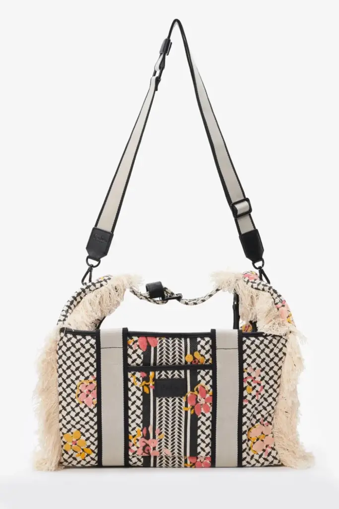 Lala Berlin Big Bag Muriel stitched canvas heritage embroidery flower Fabrik Onlineshop