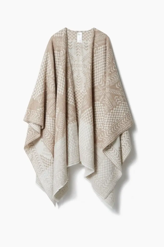 Lala Berlin Poncho Pineo wool mix heritage star sand Räumungsverkauf