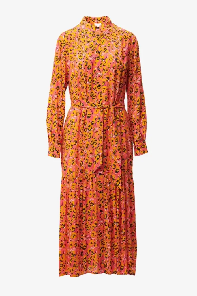 Lala Berlin Dress Derry viscose leo pink VIP-Rabatte