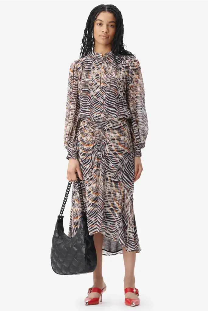 Lala Berlin Dress Delio viscose zebra shibori Super Sparpreis