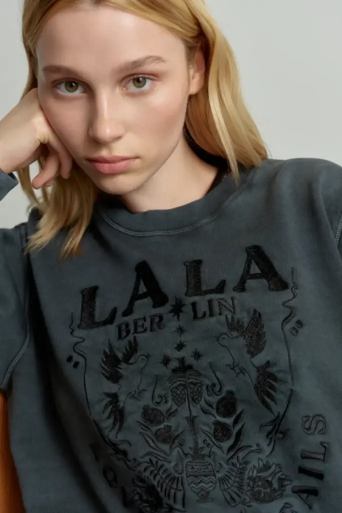 Lala Berlin Sweatshirt Ipali cotton love never fails black Kostenlose Rückgabe