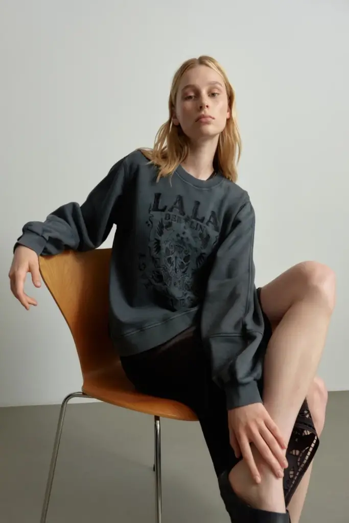 Lala Berlin Sweatshirt Ipali cotton love never fails black Kostenlose Rückgabe