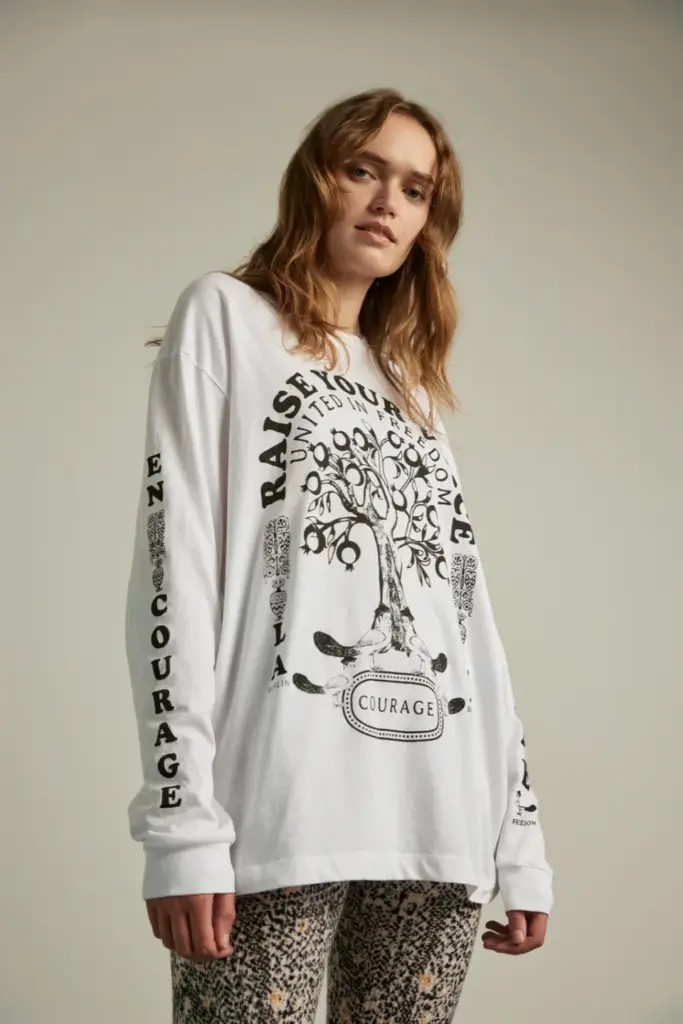 Lala Berlin Igor Longsleeves cotton raise your voice white JETZT KAUFEN