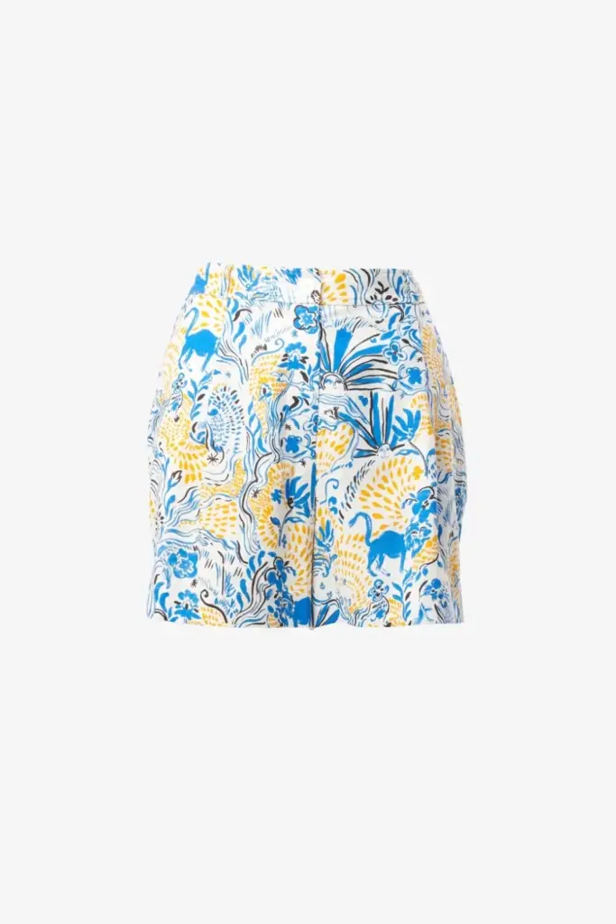 Lala Berlin Pants Ponyo linen/viscose blend magic garden day Super Rabatt