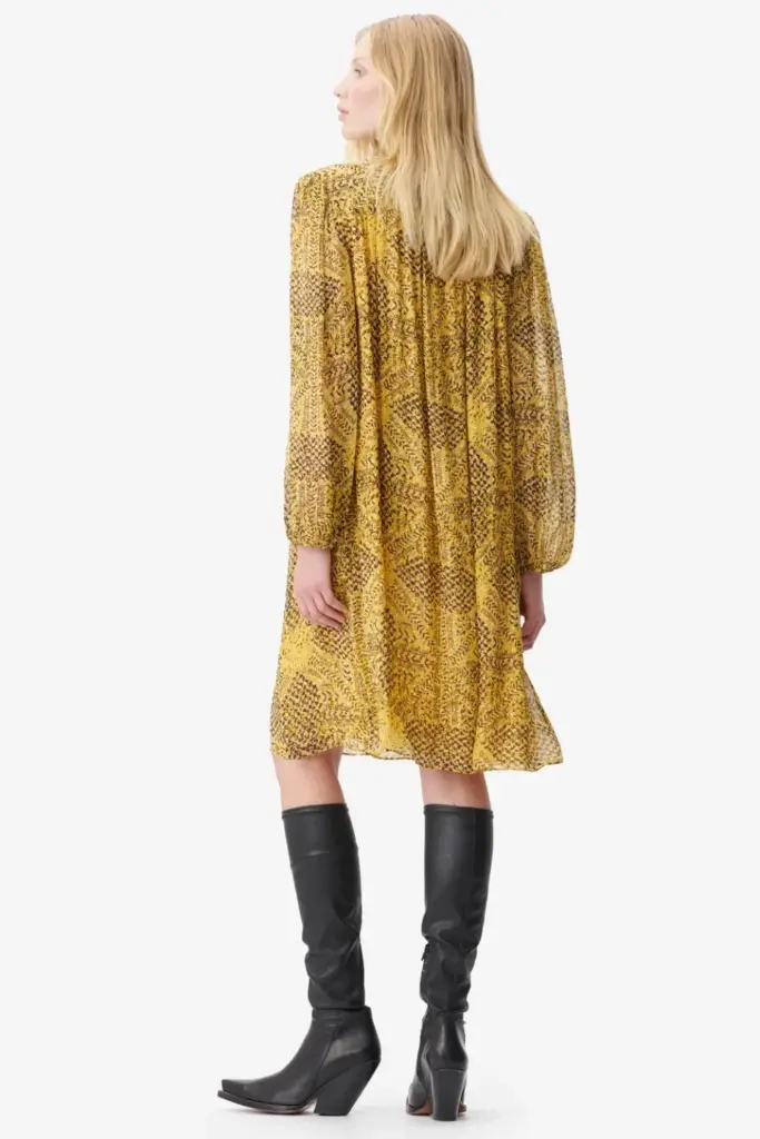 Lala Berlin Dress Daneris viscose heritage star yellow Rabatte dieses Monats