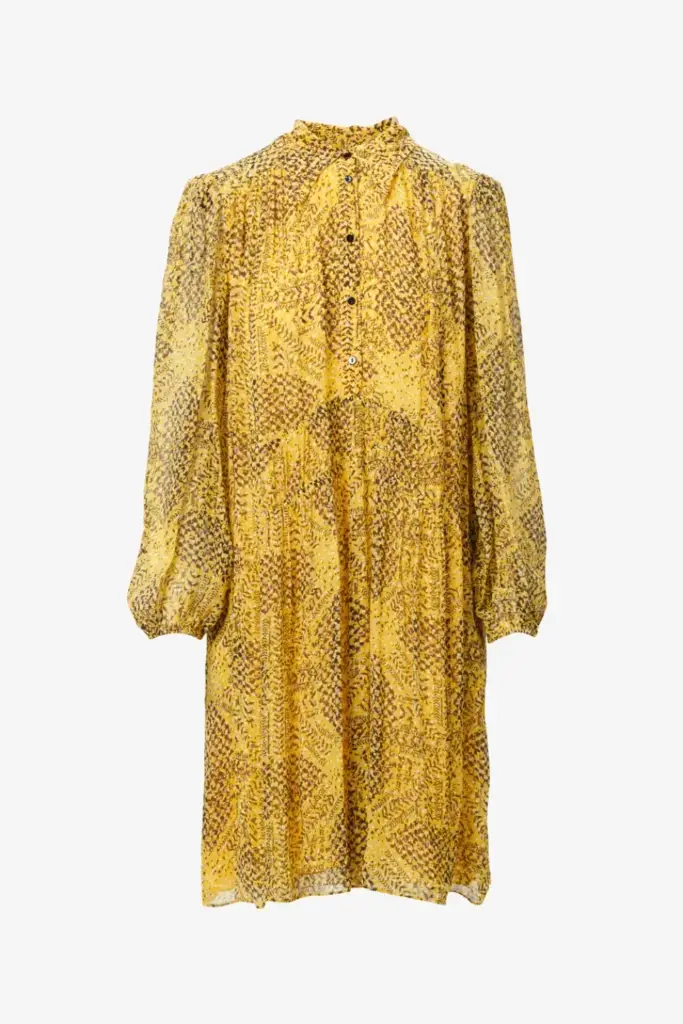 Lala Berlin Dress Daneris viscose heritage star yellow Rabatte dieses Monats