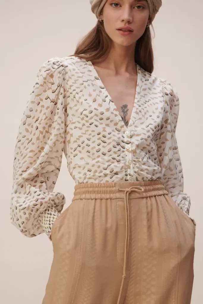Lala Berlin Blouse Babsi cotton sand wave Outlet
