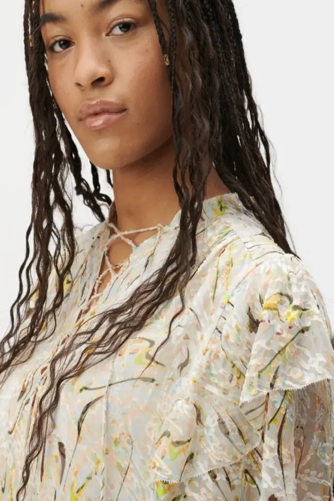 Lala Berlin Top Tenya silk mix heritage wave im Angebot