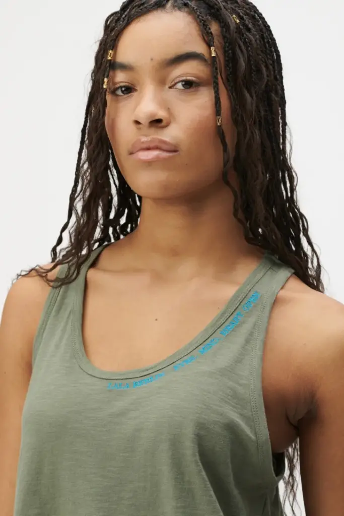 Lala Berlin Tank Top Tara cotton olive Schlussverkauf