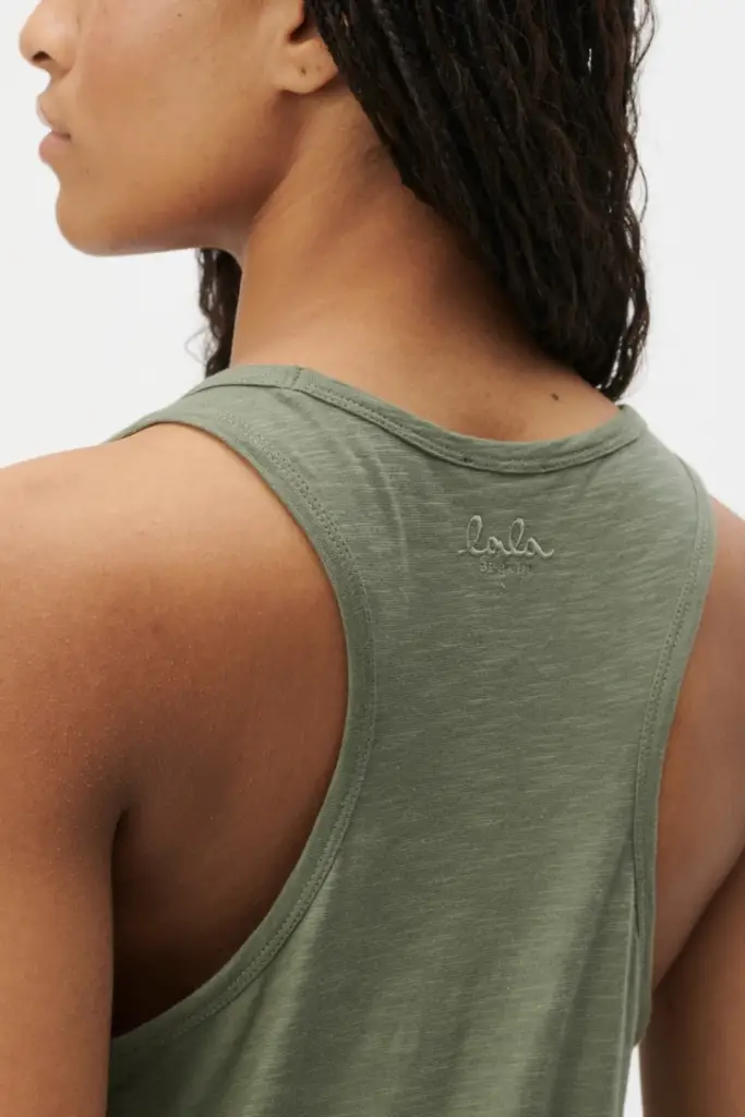 Lala Berlin Tank Top Tara cotton olive Schlussverkauf