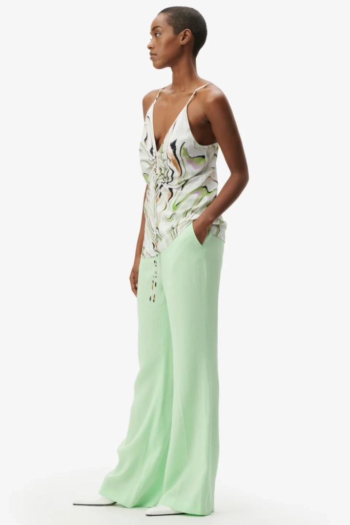 Lala Berlin Top Tiko viscose marble wave green Kostenloser Versand