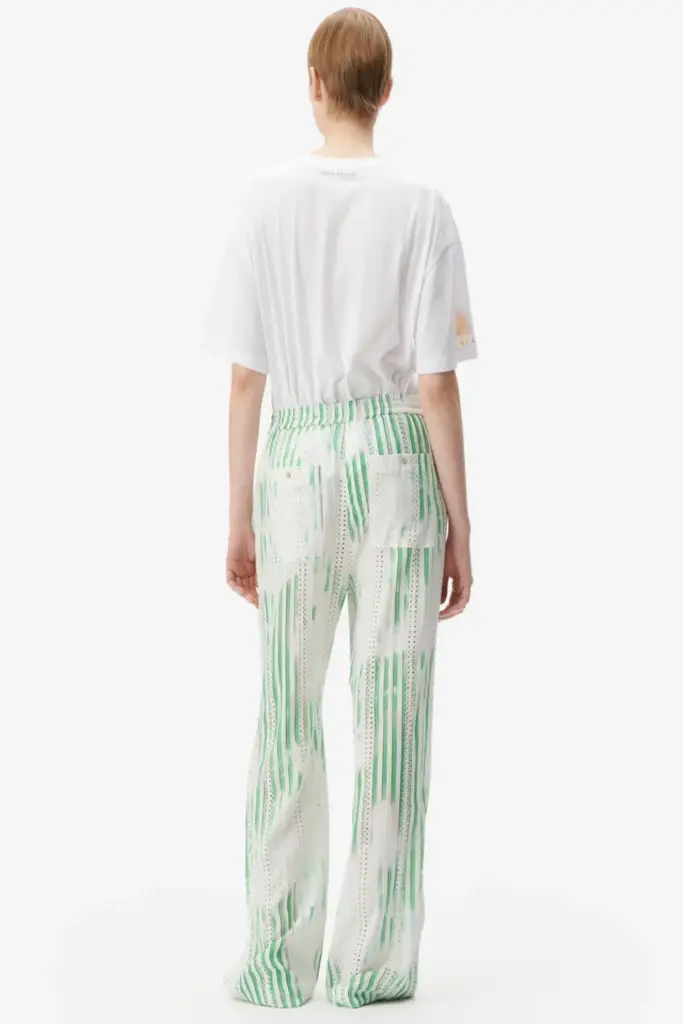Lala Berlin Pants Palooza rayon mix green stripes Limitierter Zeitrabatt
