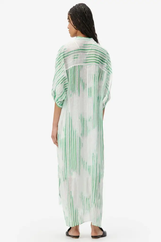 Lala Berlin Dress Dacire bast fiber green stripes Fabrik Onlineshop