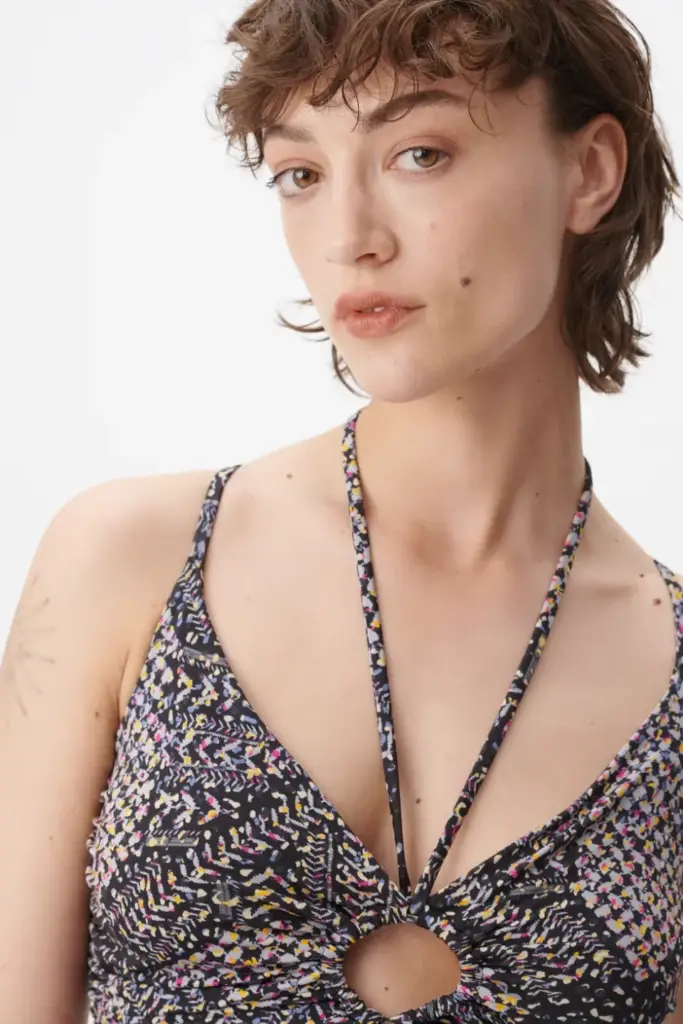 Lala Berlin Top Tamiki viscose mix heritage star black Fabrikpreis