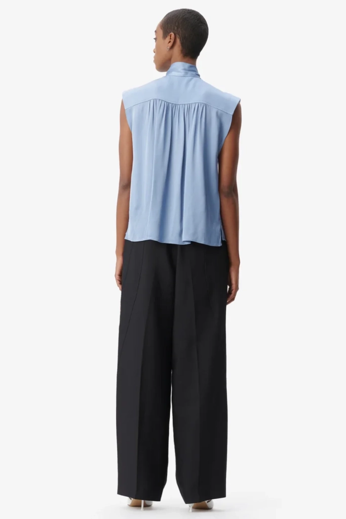 Lala Berlin Top Tracey viscose mix faded denim Sonderangebot