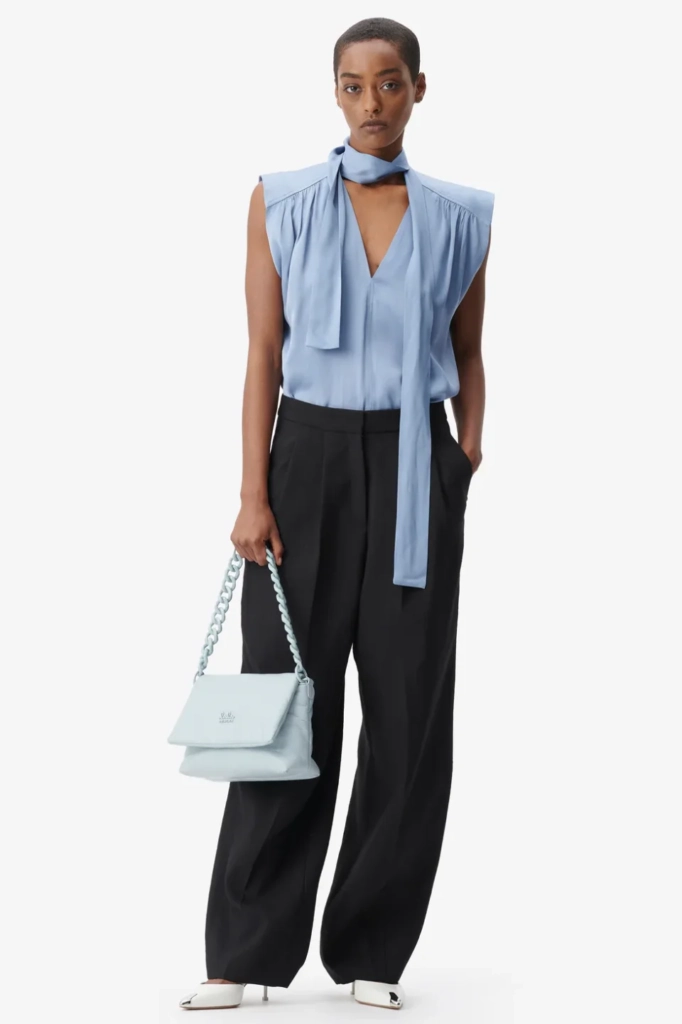 Lala Berlin Top Tracey viscose mix faded denim Sonderangebot