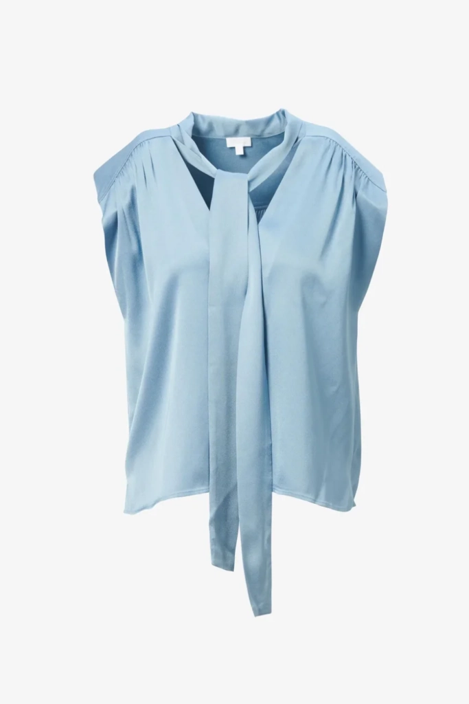 Lala Berlin Top Tracey viscose mix faded denim Sonderangebot