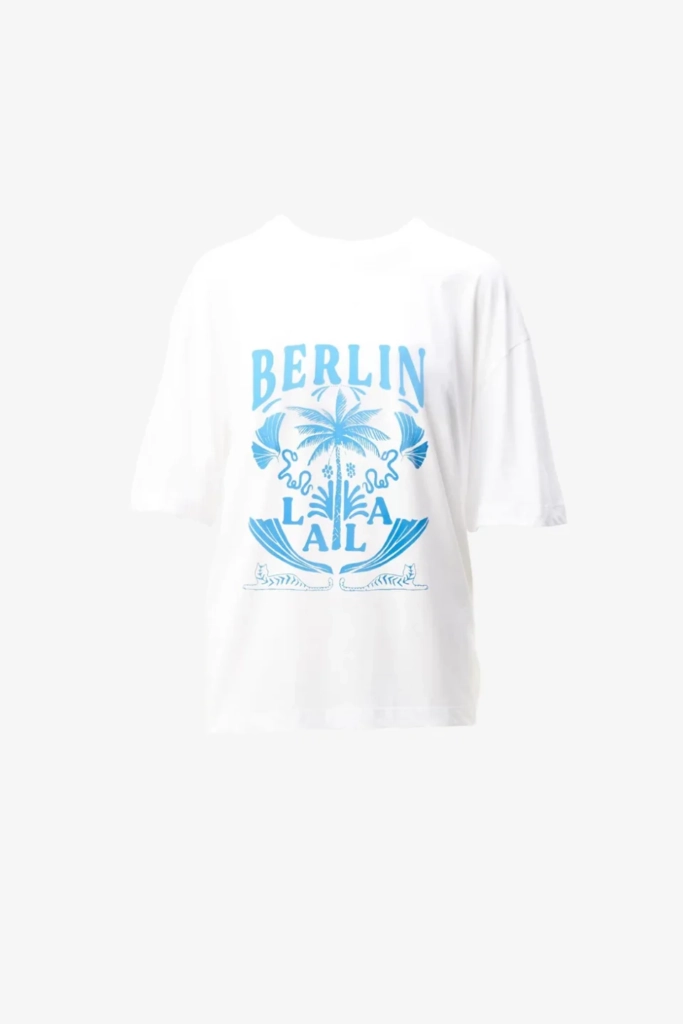 Lala Berlin T-Shirt Celia cotton lala palm white Günstig kaufen