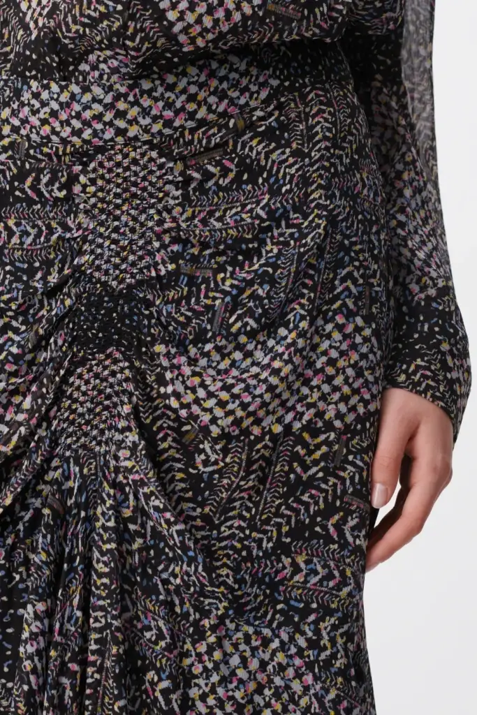 Lala Berlin Skirt Suna viscose heritage star black Preisnachlass