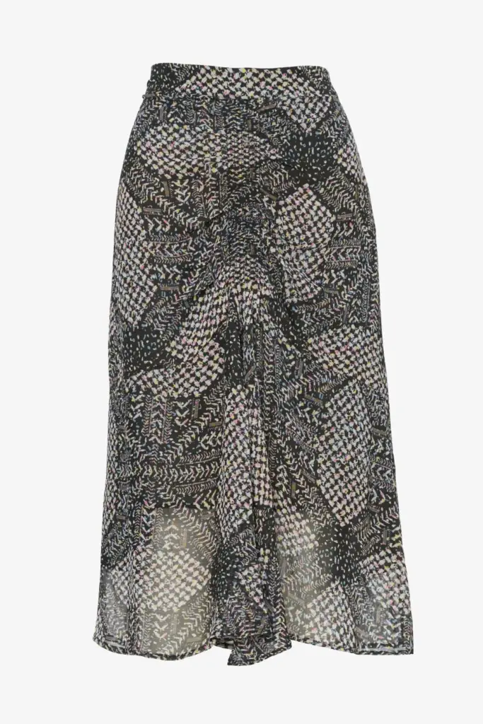 Lala Berlin Skirt Suna viscose heritage star black Preisnachlass