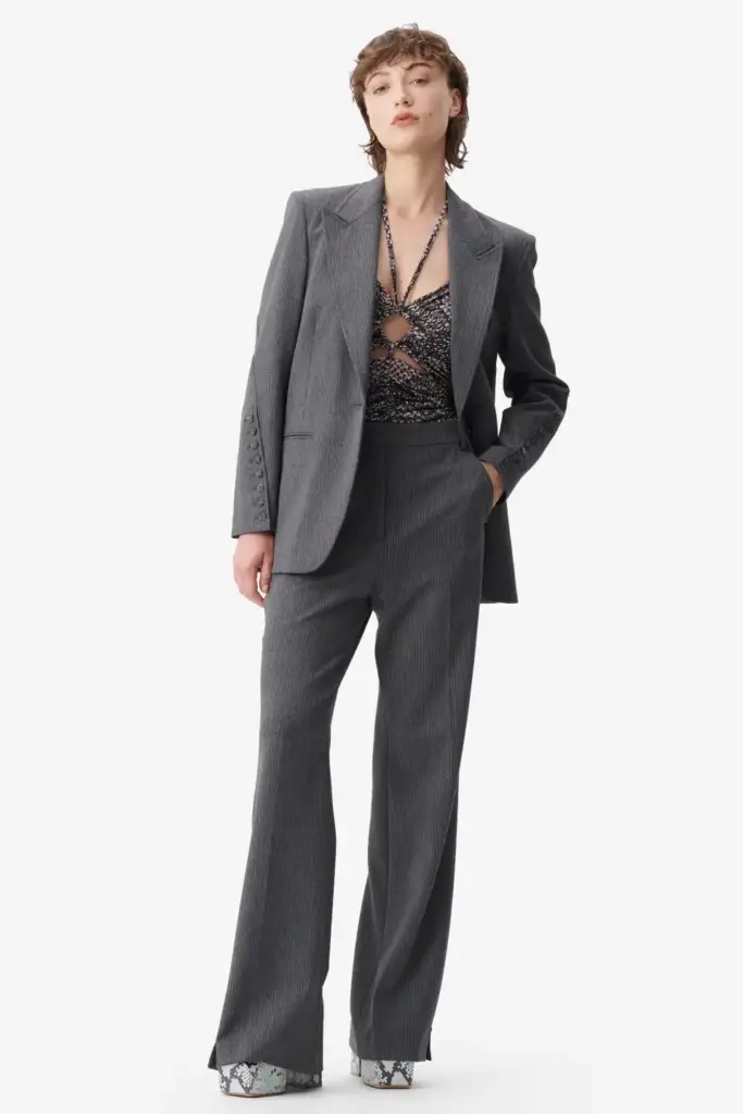 Lala Berlin Pants Pinka polyester mix anthracite stripe Valentinstagsangebot