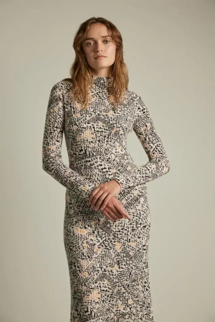 Lala Berlin Dress Kato wool heritage garden Letzte 3 Tage