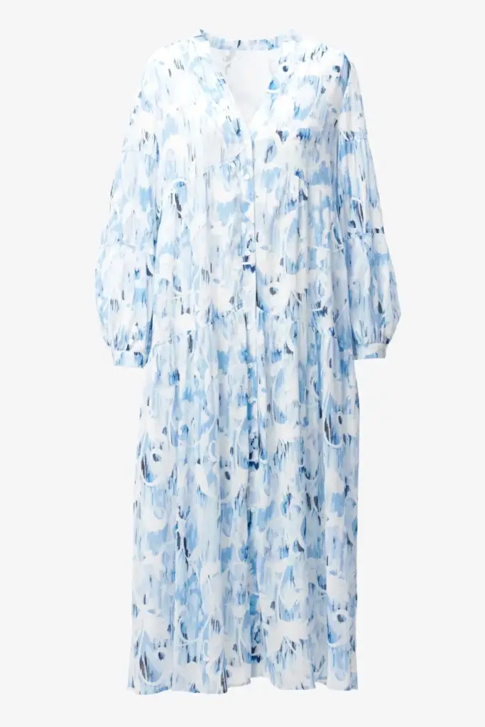 Lala Berlin Dress Dinella cotton floral fountain blue Zeitbegrenzte Promotion