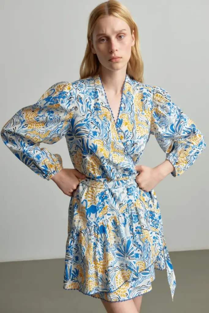 Lala Berlin Dress Dilovan linen/viscose blend magic garden day Bis zu 60% Rabatt