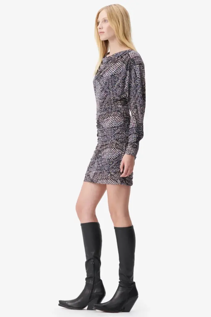 Lala Berlin Dress Danka viscose mix heritage star black Clearance-Verkauf