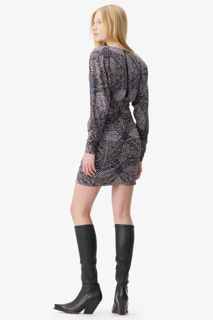 Lala Berlin Dress Danka viscose mix heritage star black Clearance-Verkauf