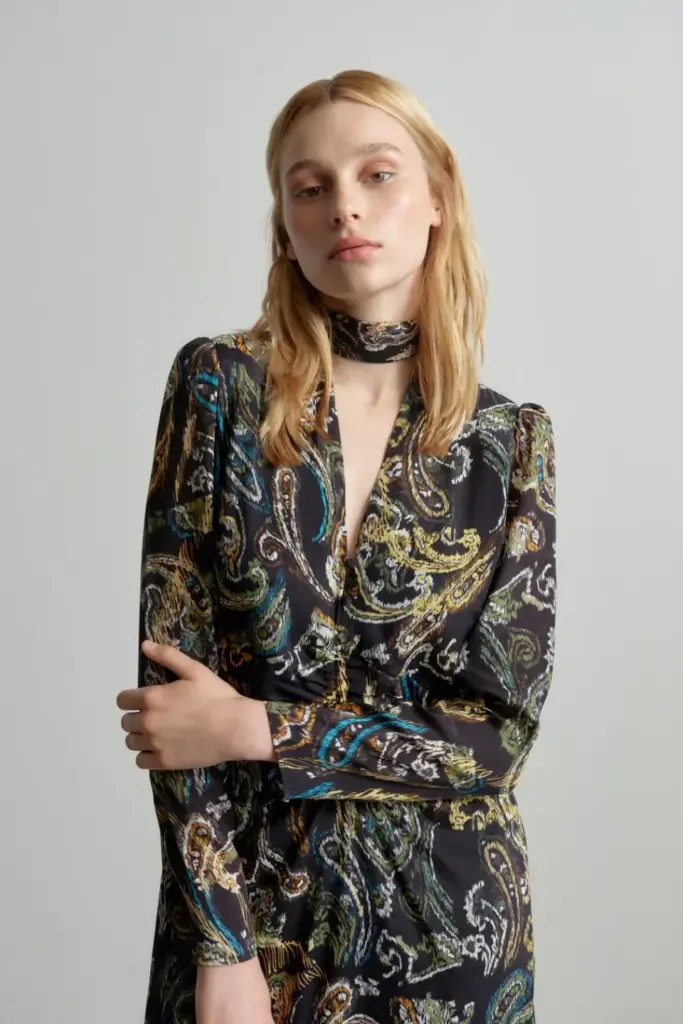 Lala Berlin Dress Damaso viscose/silk blend paisley park Fabrikladen