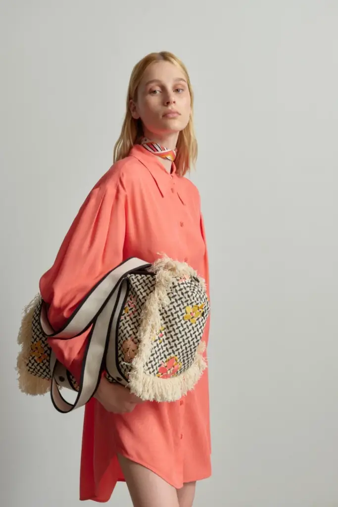 Lala Berlin Dress Dakil viscose underwater melon Speichern exportieren