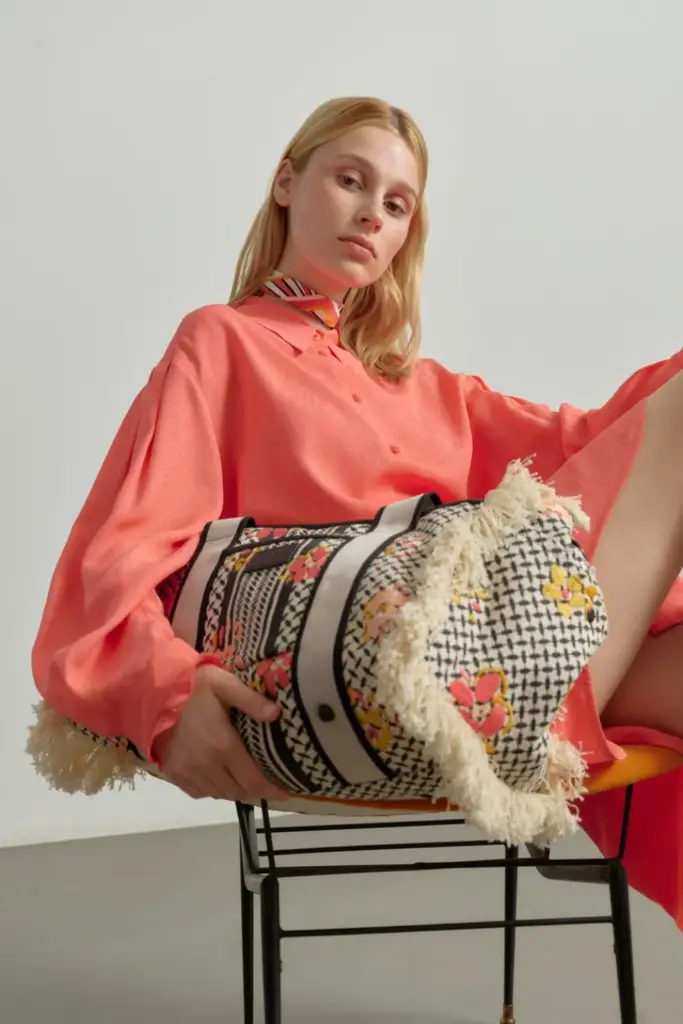 Lala Berlin Dress Dakil viscose underwater melon Speichern exportieren
