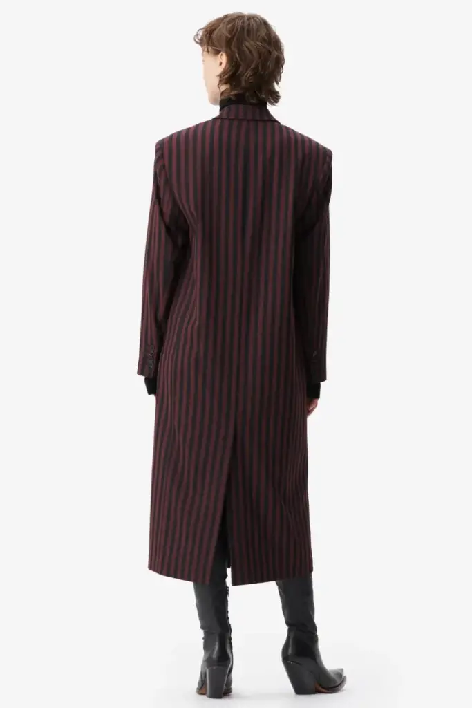 Lala Berlin Coat Odith polyester mix stripe fudge Auslauf